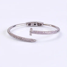 Load image into Gallery viewer, Silver Hinged Nail Bangle
