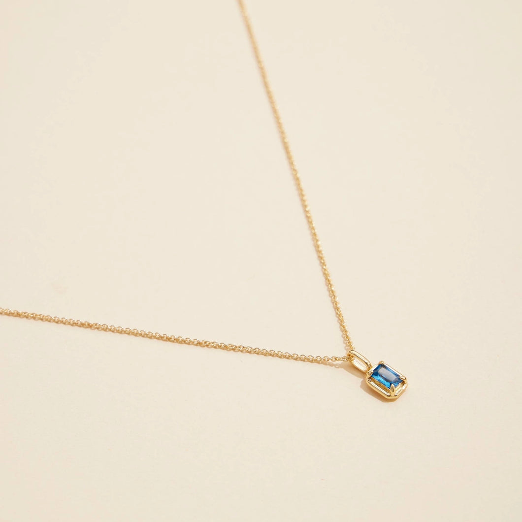 December Birth Stone Necklace Blue Topaz