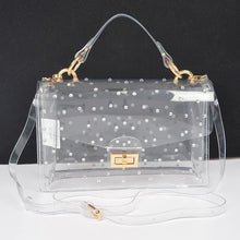 Load image into Gallery viewer, Rhinestone Clear Purse Gold Detailing

