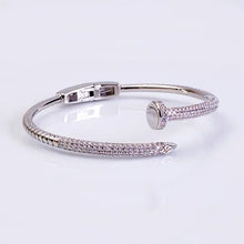 Load image into Gallery viewer, Silver Hinged Nail Bangle
