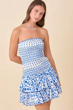 Load image into Gallery viewer, Blue Smocked Eyelet Ruffle Dress
