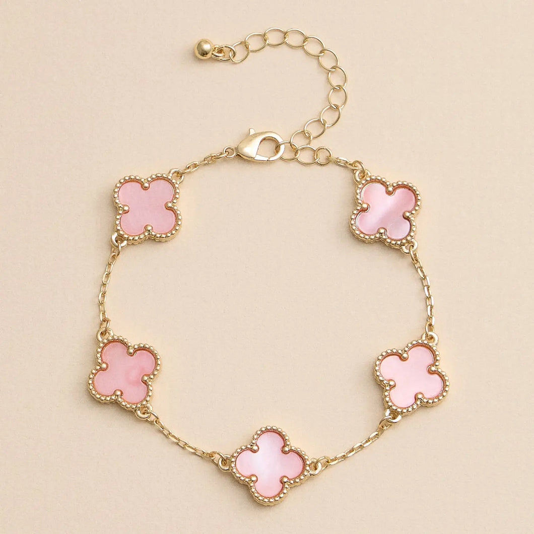Pink Clover Bracelet
