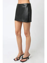 Load image into Gallery viewer, Black Faux Leather Mini Skirt
