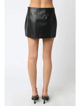 Load image into Gallery viewer, Black Faux Leather Mini Skirt
