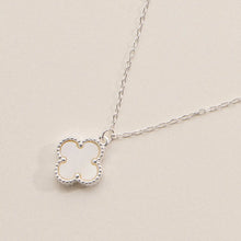 Load image into Gallery viewer, White &amp; Silver Clover Necklace
