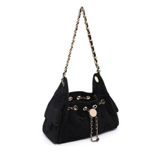 Load image into Gallery viewer, Black Suede Shoulder Bag
