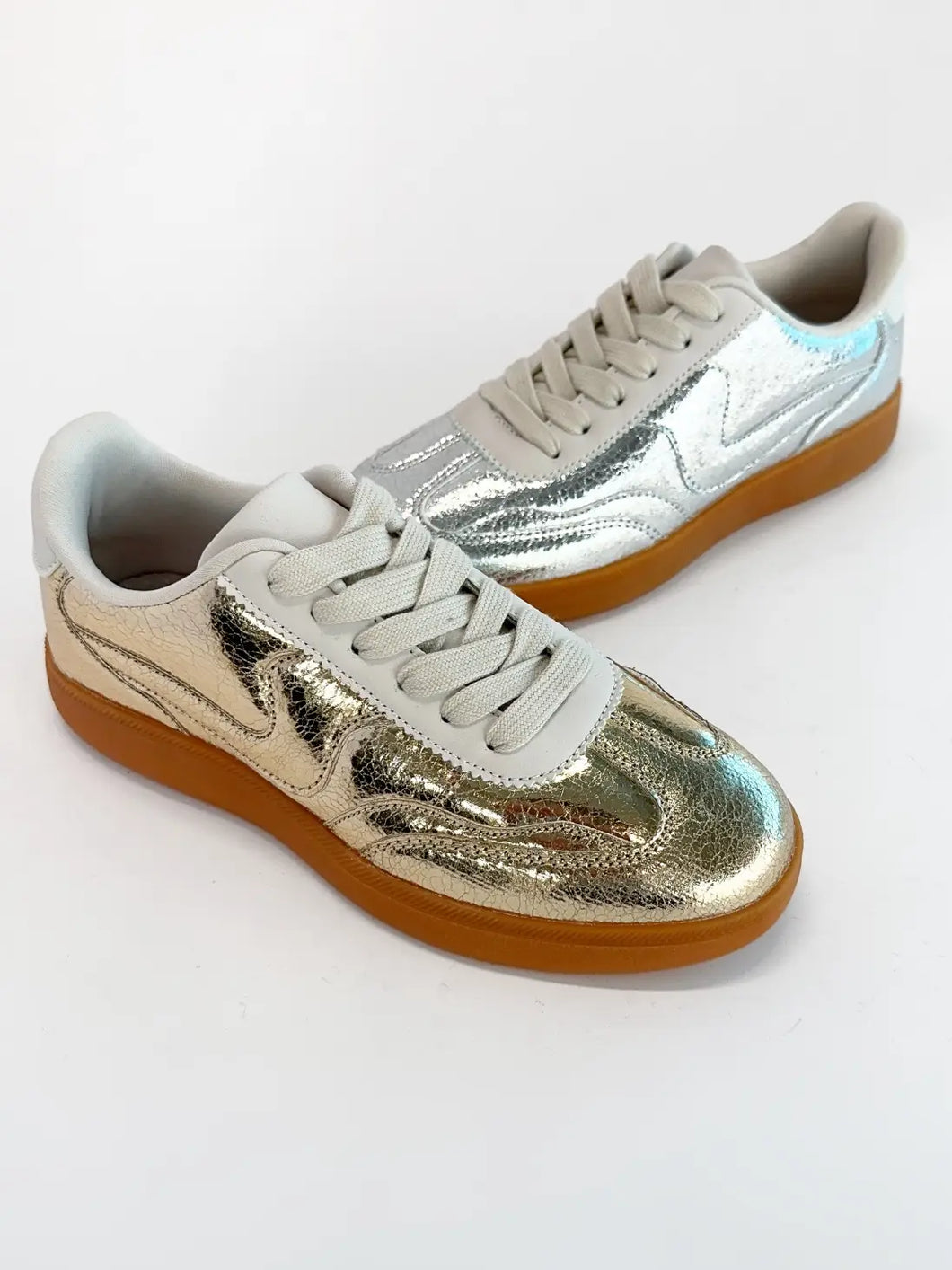 Metallic Silver Sneakers