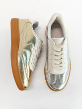 Load image into Gallery viewer, Metallic Silver Sneakers
