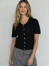 Load image into Gallery viewer, Black Button Down Top
