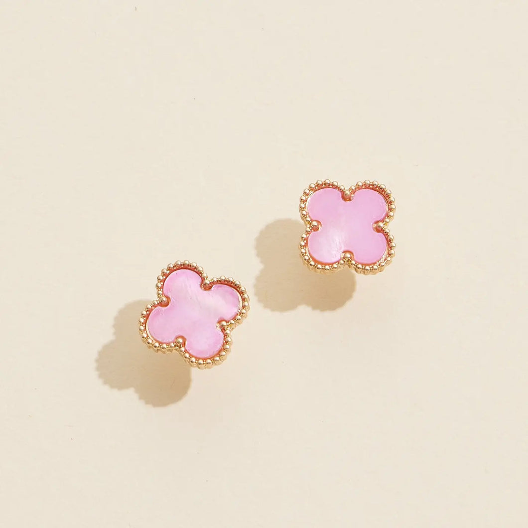 Pink Clover Earrings