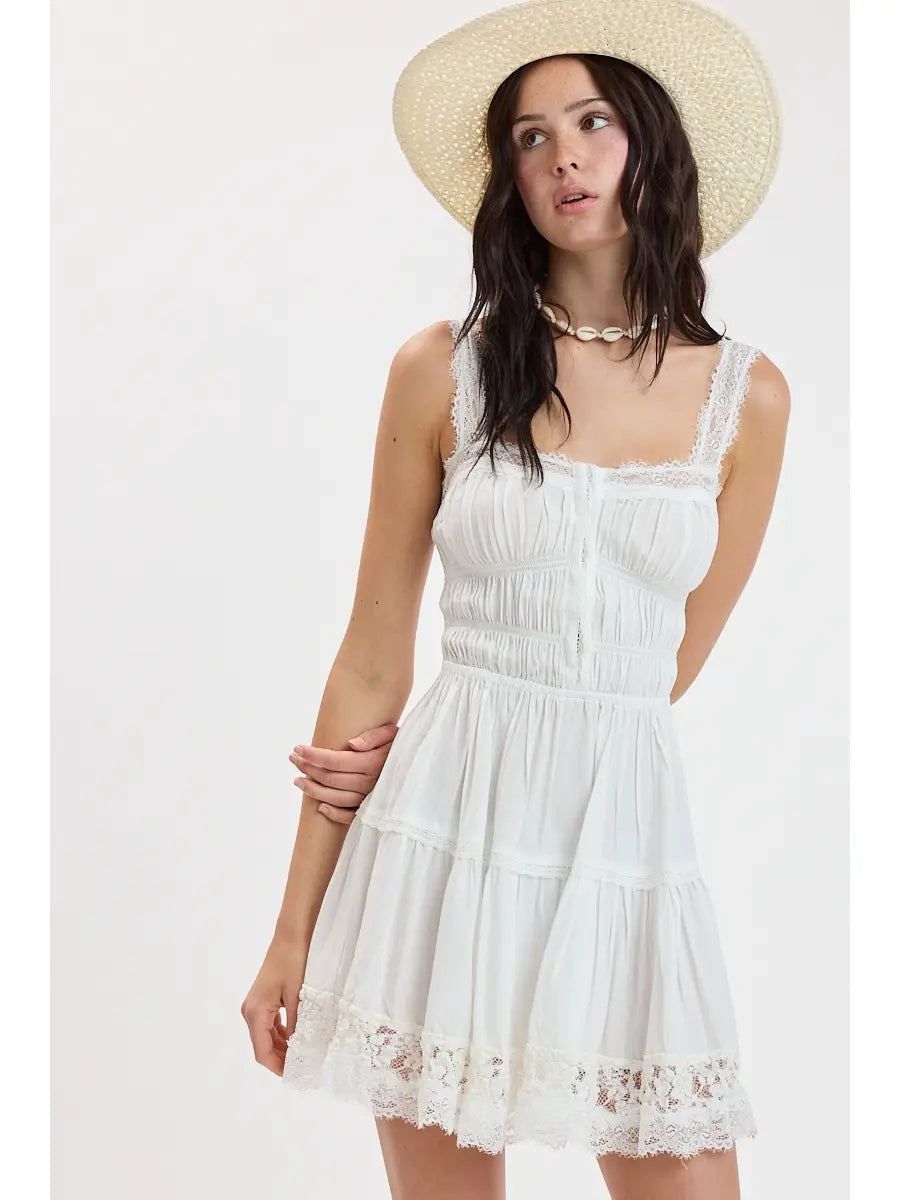 White Lace Mini Dress