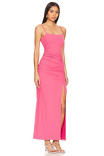 Load image into Gallery viewer, Thin Strap Ruched Slit Dress
