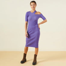 Load image into Gallery viewer, Twotone Rib Sweater Midi Dress
