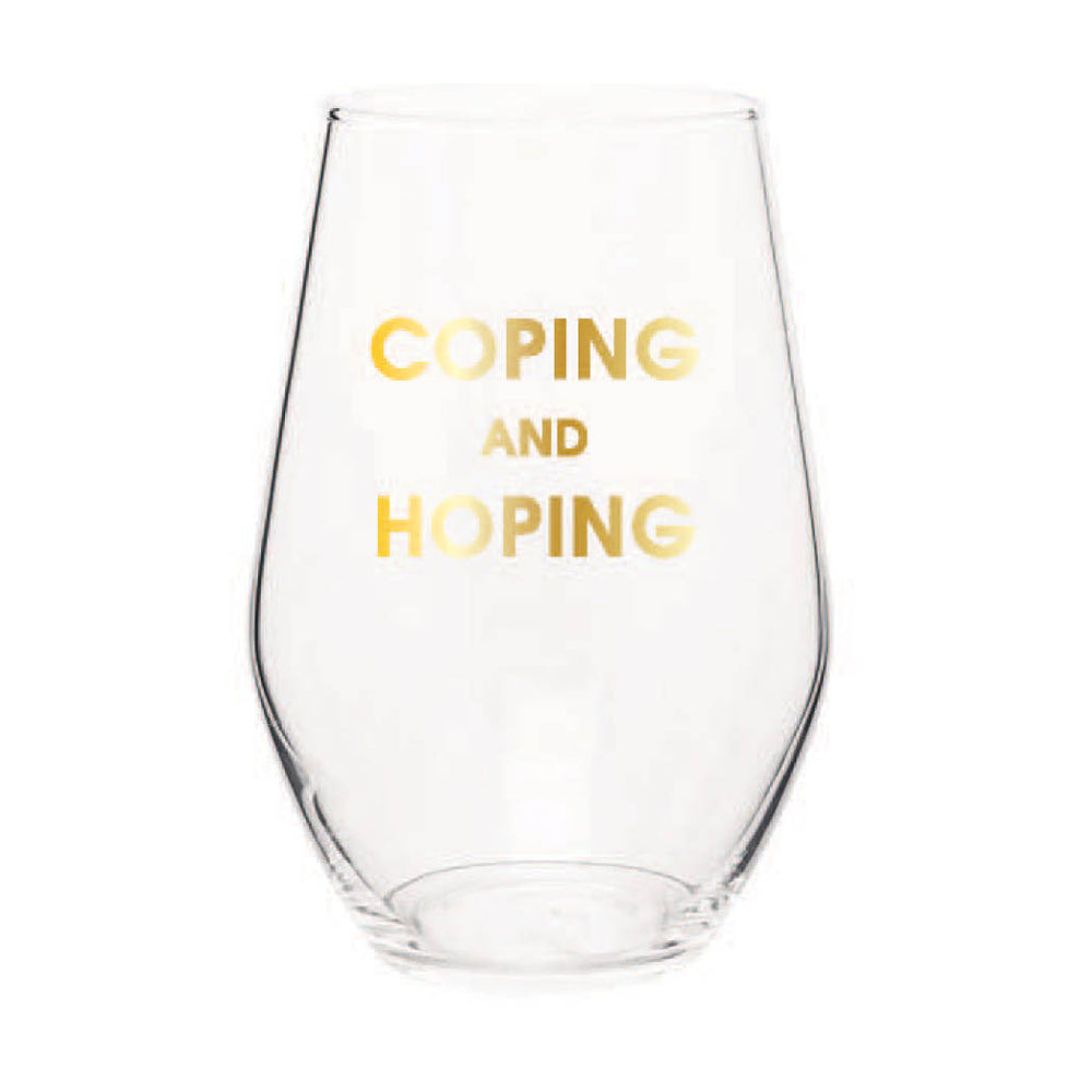 Coping & Hoping Wine Glass